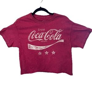 Coca Cola Crop Top Women’s Medium M Red White Stars Enjoy Coca Cola 100% Cotton